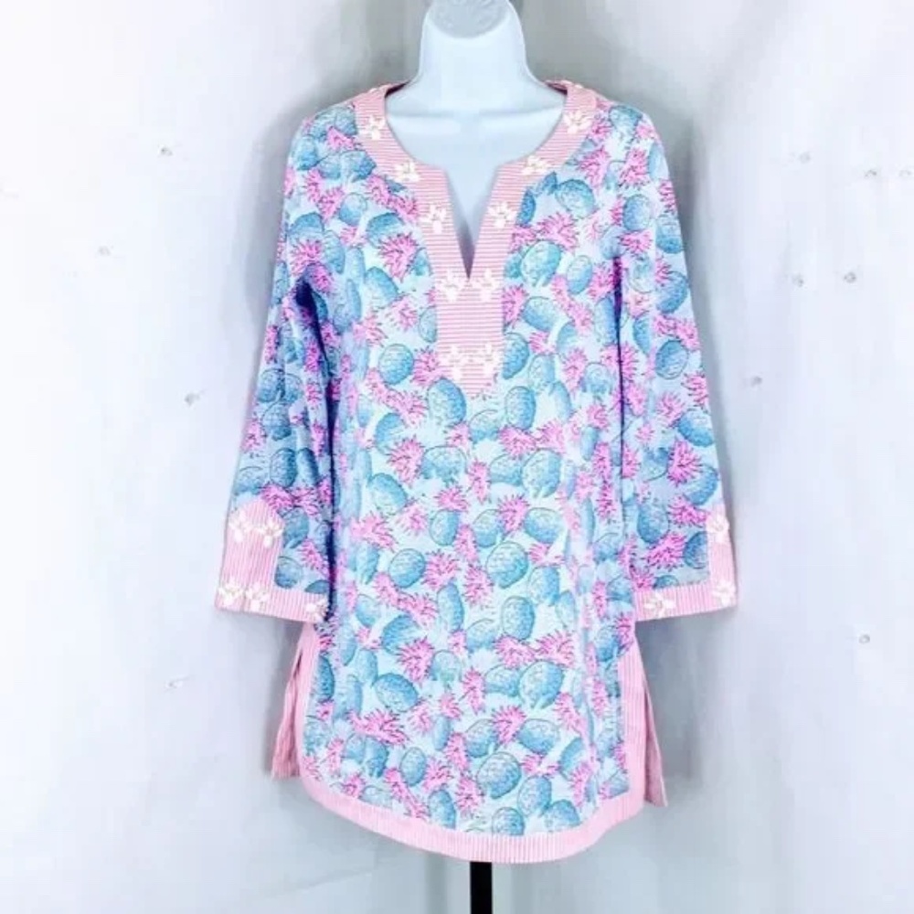 Vineyard Vines Embellished Pineapple Print Tunic Cover-up